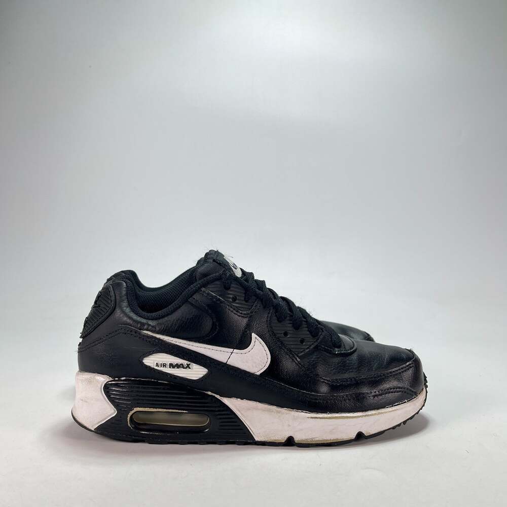 Nike Air Max 90 Black White Low Top Lace Up Sneakers CD6864-010 Youth Size 5Y